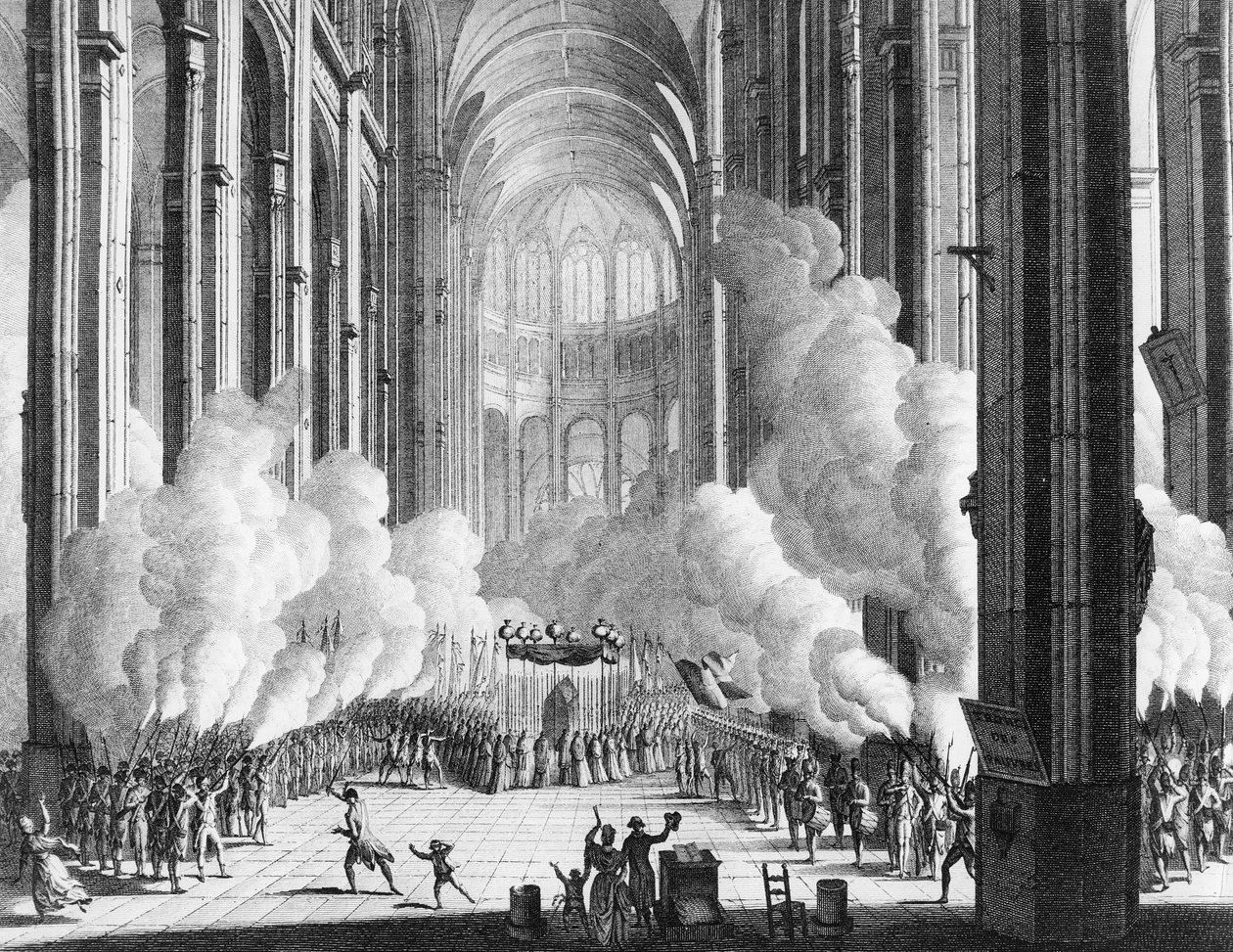 Französische Revolution: Beerdigung von Honoré Gabriel Riqueti, Graf von Mirabeau (1749-1791) am 4. April von Jean Louis II (after) Prieur
