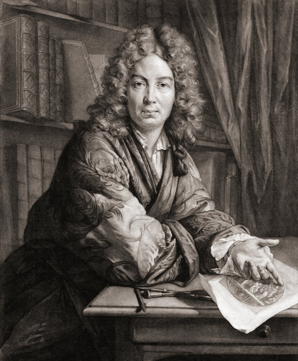 Porträt von Bernard Picart, Graveur (Gravur) von Jean Marc (after) Nattier