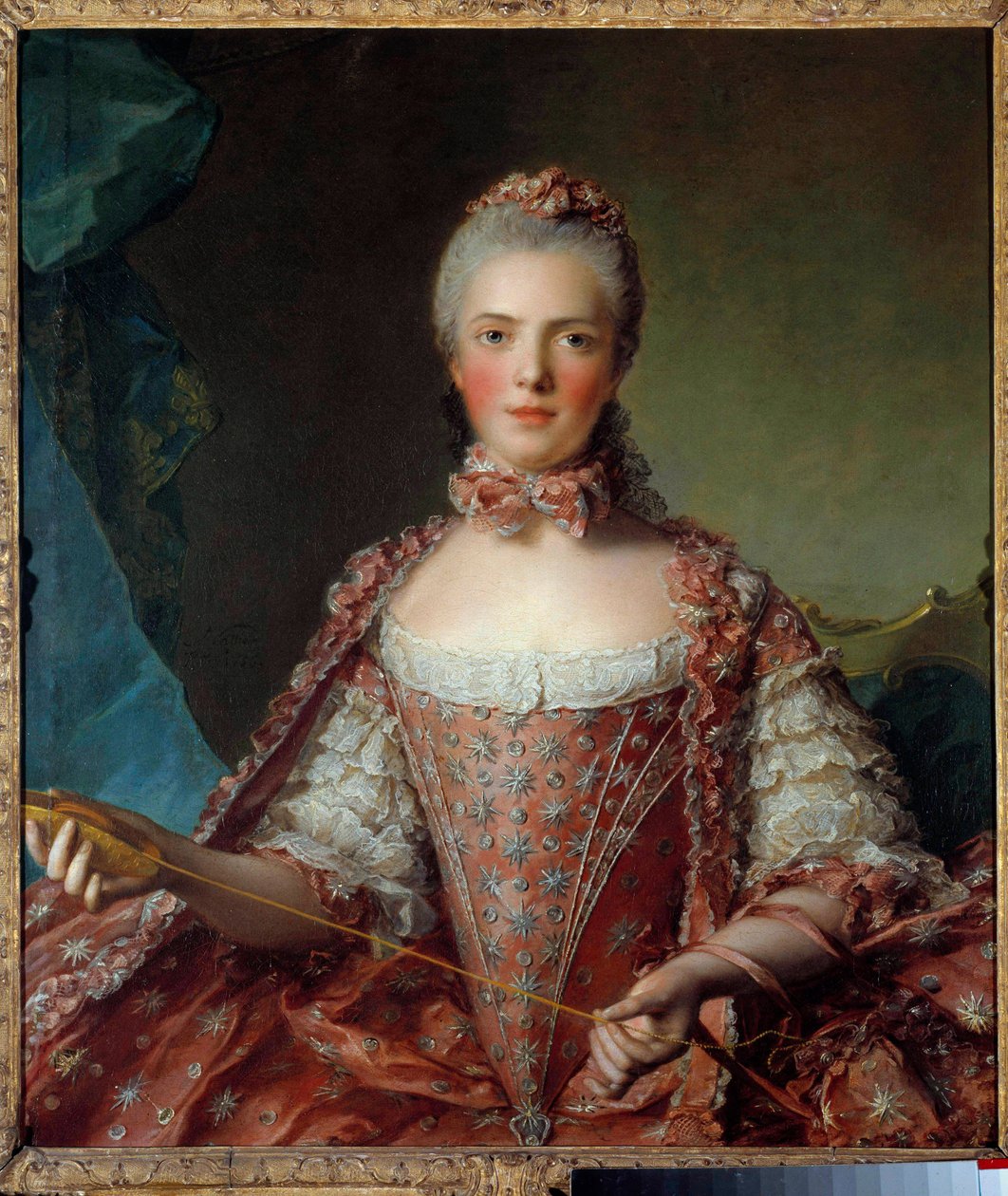 Porträt von Madame Adelaide von Frankreich (1732-1800), die Knoten macht von Jean Marc Nattier
