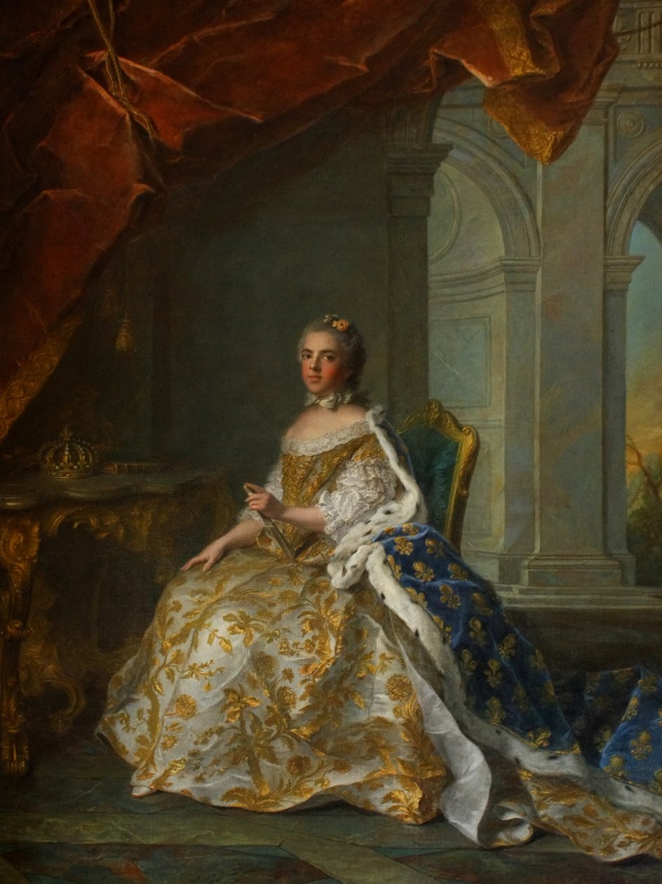 Posthumes Porträt von Louise Elisabeth von Frankreich (1727-1759), Herzogin von Parma, im Hofkleid von Jean Marc Nattier