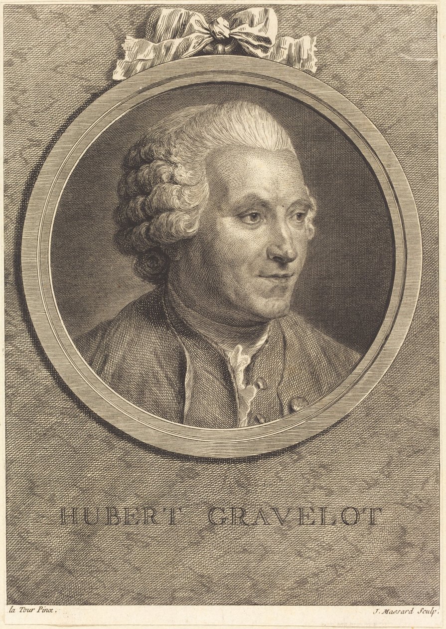 Hubert Gravelot von Jean Massard after Maurice Quentin de La Tour