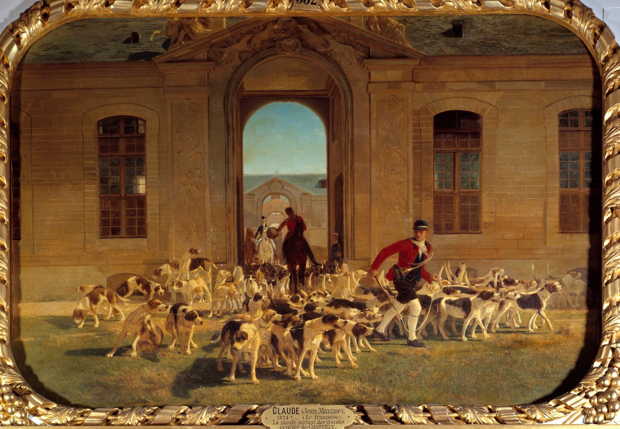 Das Rudel verlässt die großen Ställe von Chantilly von Jean Maxime Claude