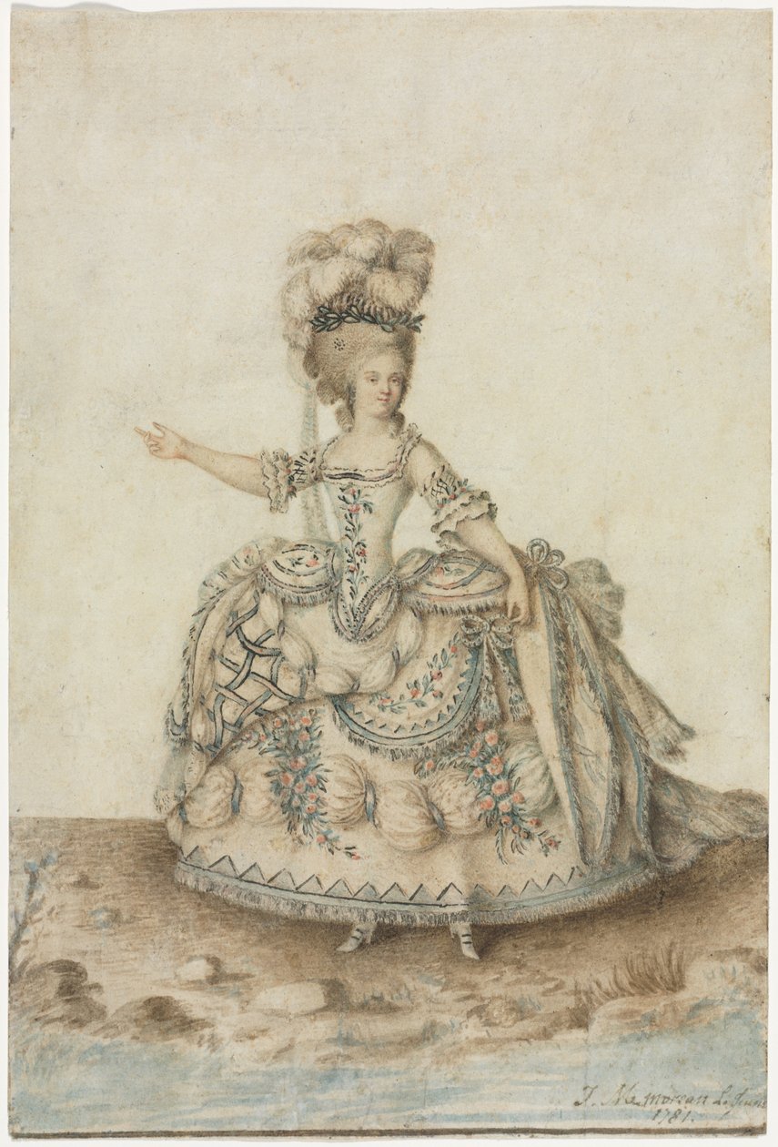 Kostümstudie für Opernsänger, 1781 von Jean Michel Moreau le Jeune