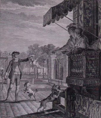 Die erfolgreiche Wette, graviert von Camligue von Jean Michel the Younger (after) Moreau