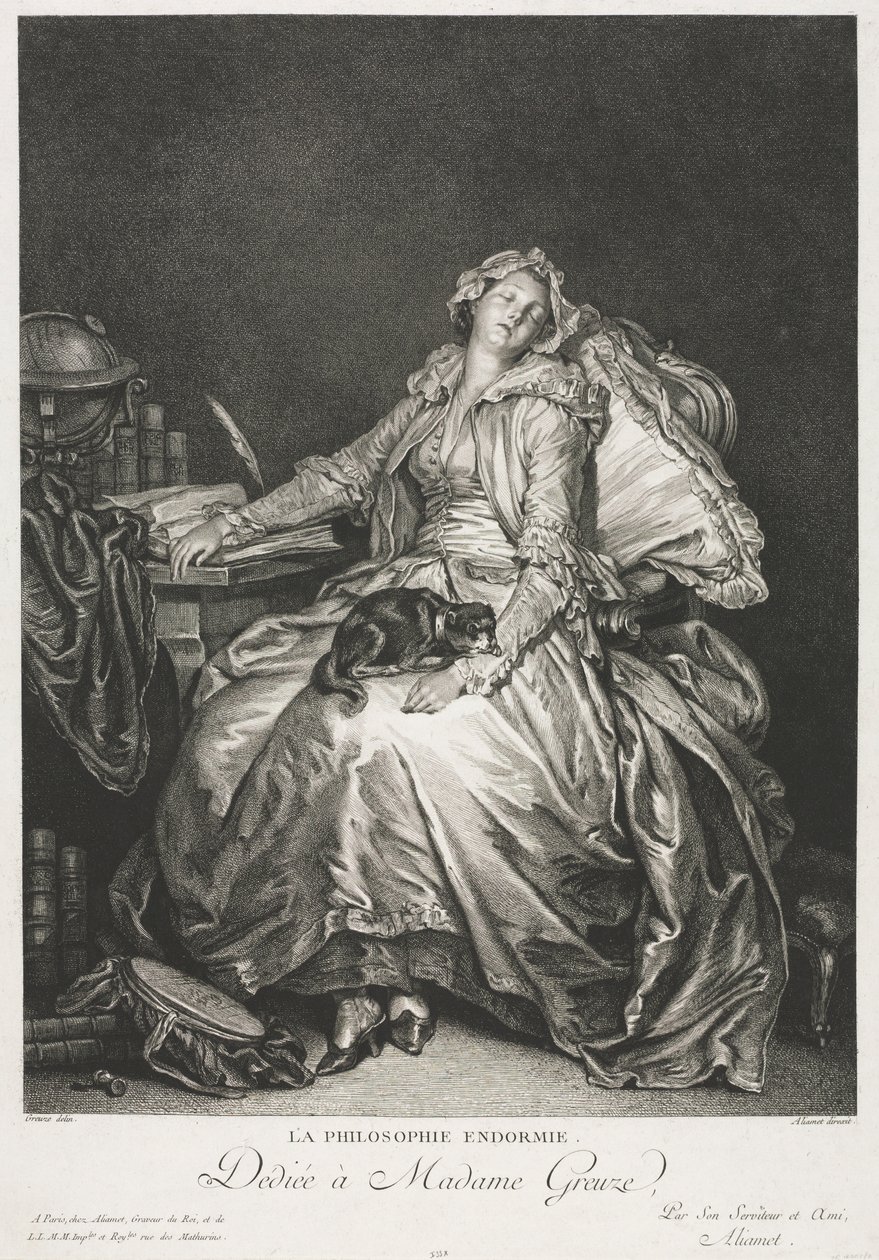 Madame Greuze schläft, 1776 von Jean Michel the Younger Moreau