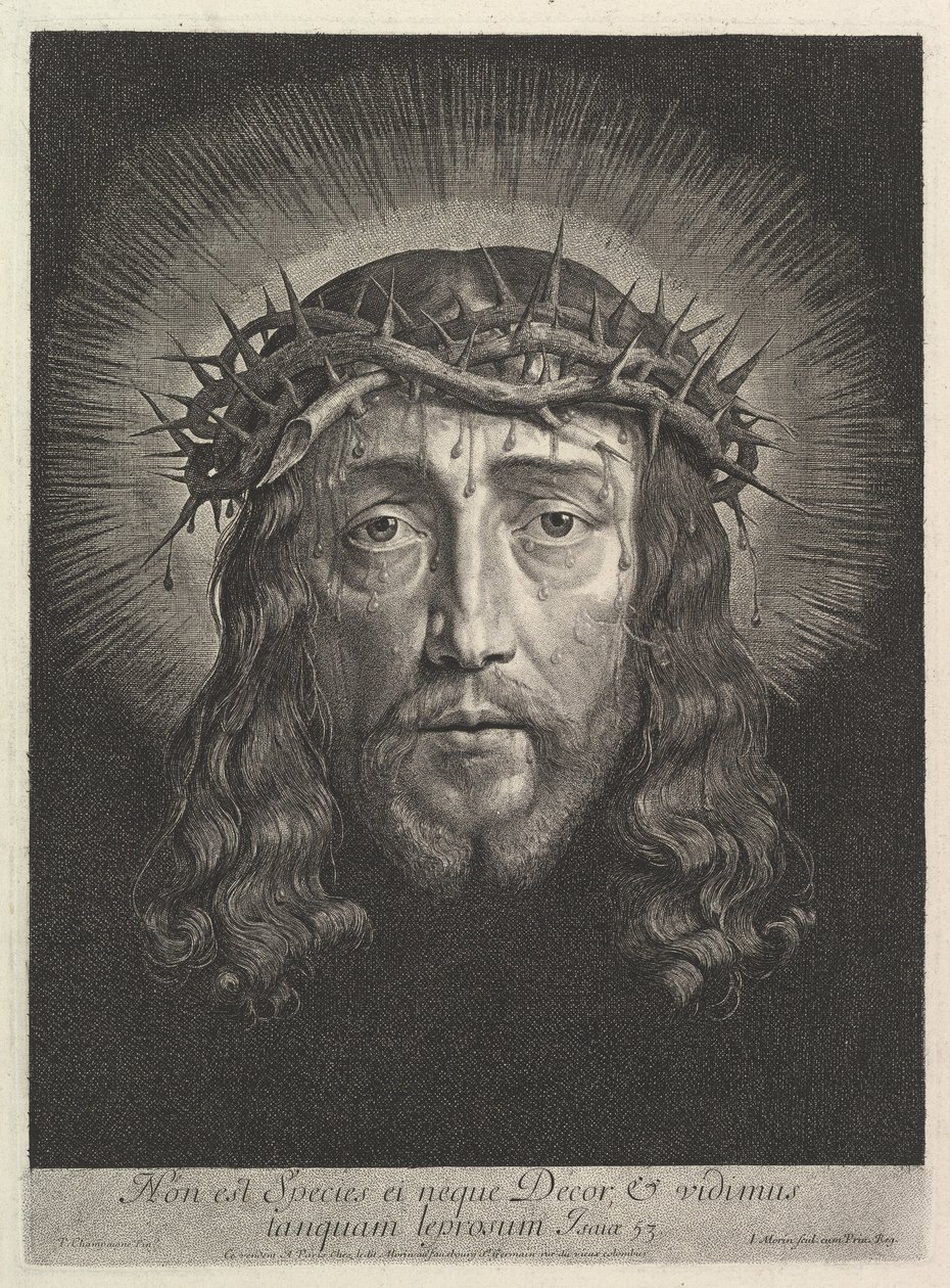Das heilige Gesicht mit Dornenkrone, großes Format von Jean Morin
