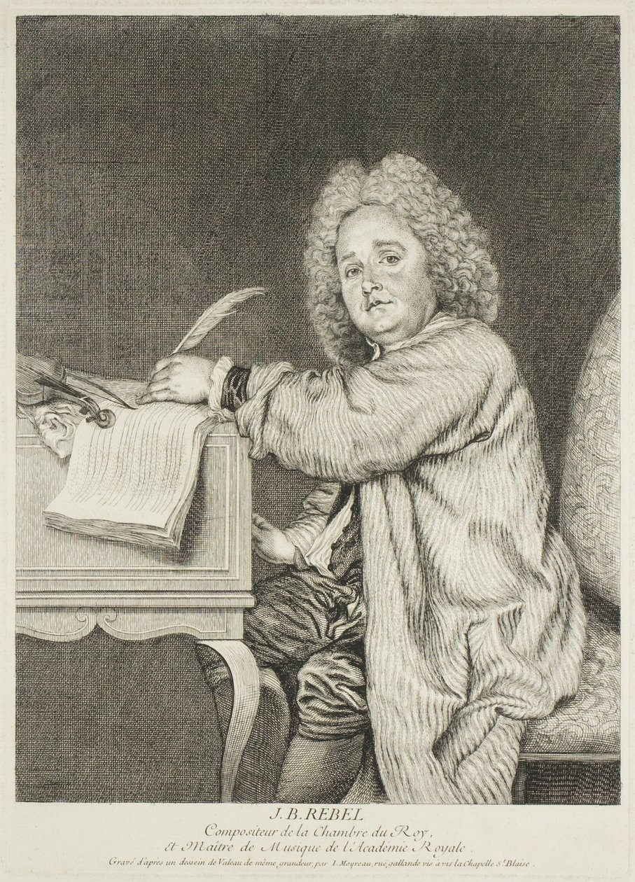 Porträt von Jean-Féry Rebel, Komponist des Königs von Jean Moyreau