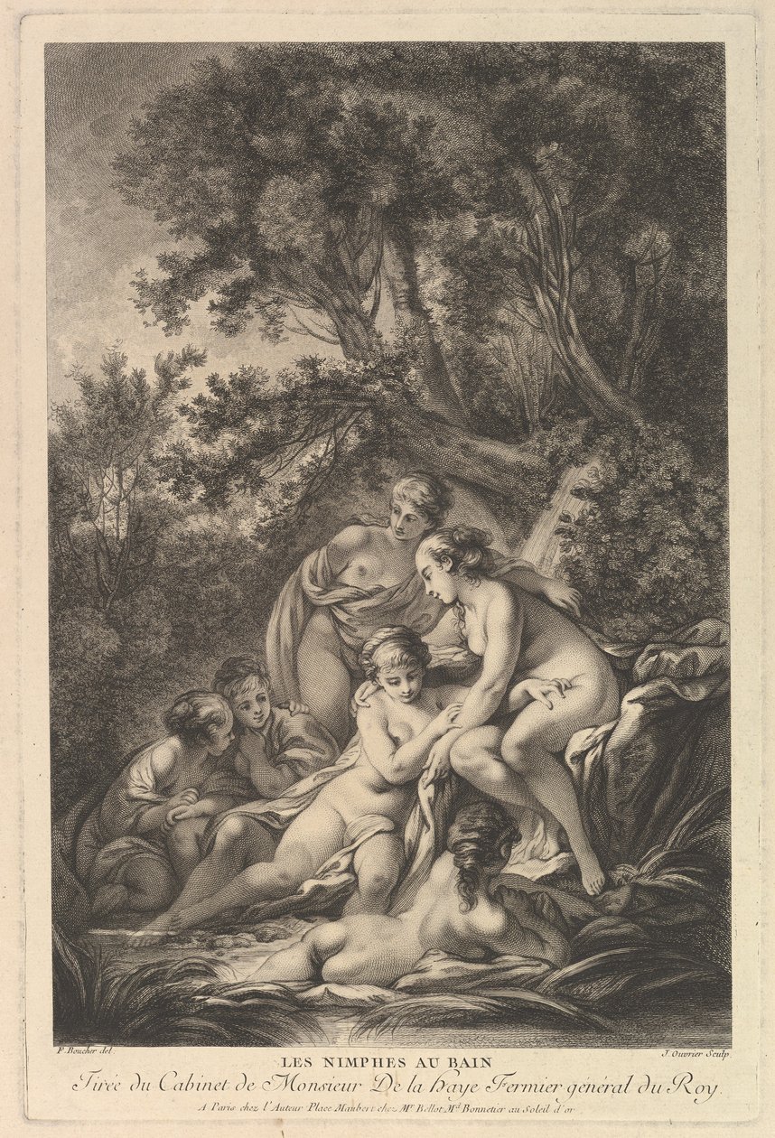 Die Nymphen im Bad, 18. Jahrhundert von Jean Ouvrier