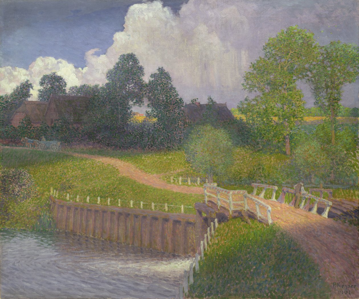 Das Schleusentor in Wohldorf, 1901 von Jean Paul Kayser