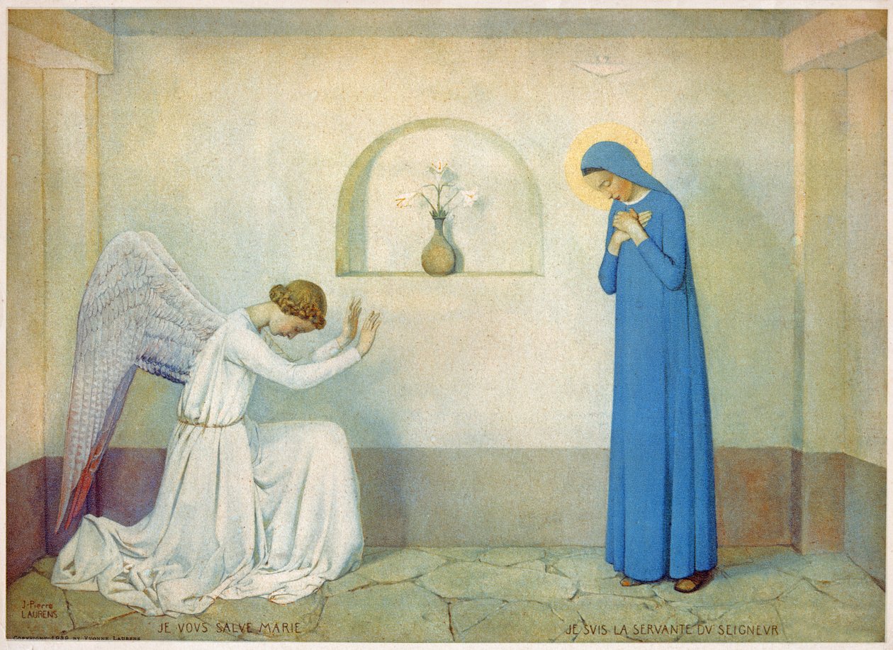 Verkündigung an die Jungfrau, ca. 1920 (Illustration) von Jean Paul Laurens