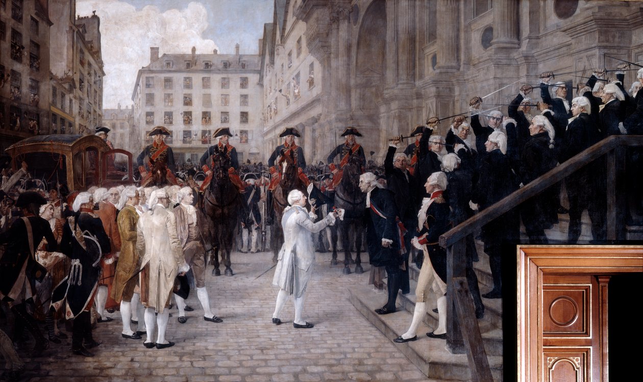 Ludwig XVI. wird vom neuen Bürgermeister von Paris empfangen, 17. Juli 1789, 19. Anfang 20. Jahrhundert von Jean Paul Laurens