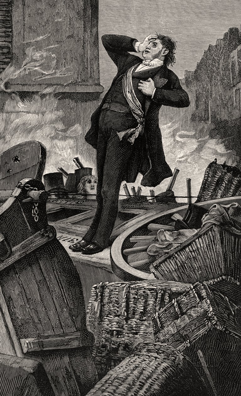 Tod von Baudin - Illustration aus Histoire d’un crime, 19. Jahrhundert von Jean Paul Laurens
