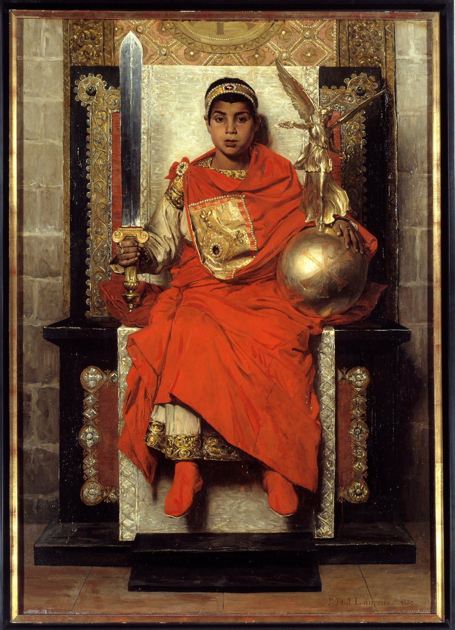 Das Niedere Reich: Flavius Honorius (384-423). Erstes Gemälde des Kaisers des Westens (395-423), als Kind. von Jean Paul Laurens