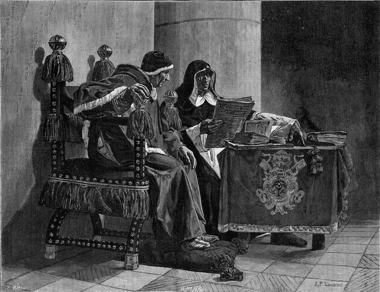 Der Papst und der Inquisitor auch genannt „Sixtus IV. (1471-1484) und Tomas de Torquemada (1420-1498)“ - Gravur nach dem Gemälde von John Paul Laurens (1838-1921) von Jean Paul Laurens