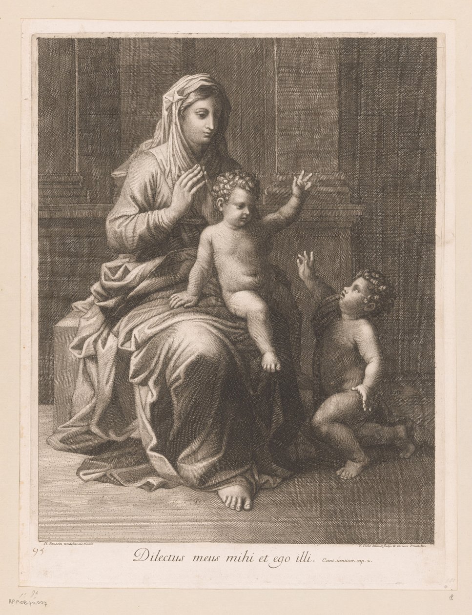 Maria mit Kind und Johannes dem Täufer von Jean Pesne