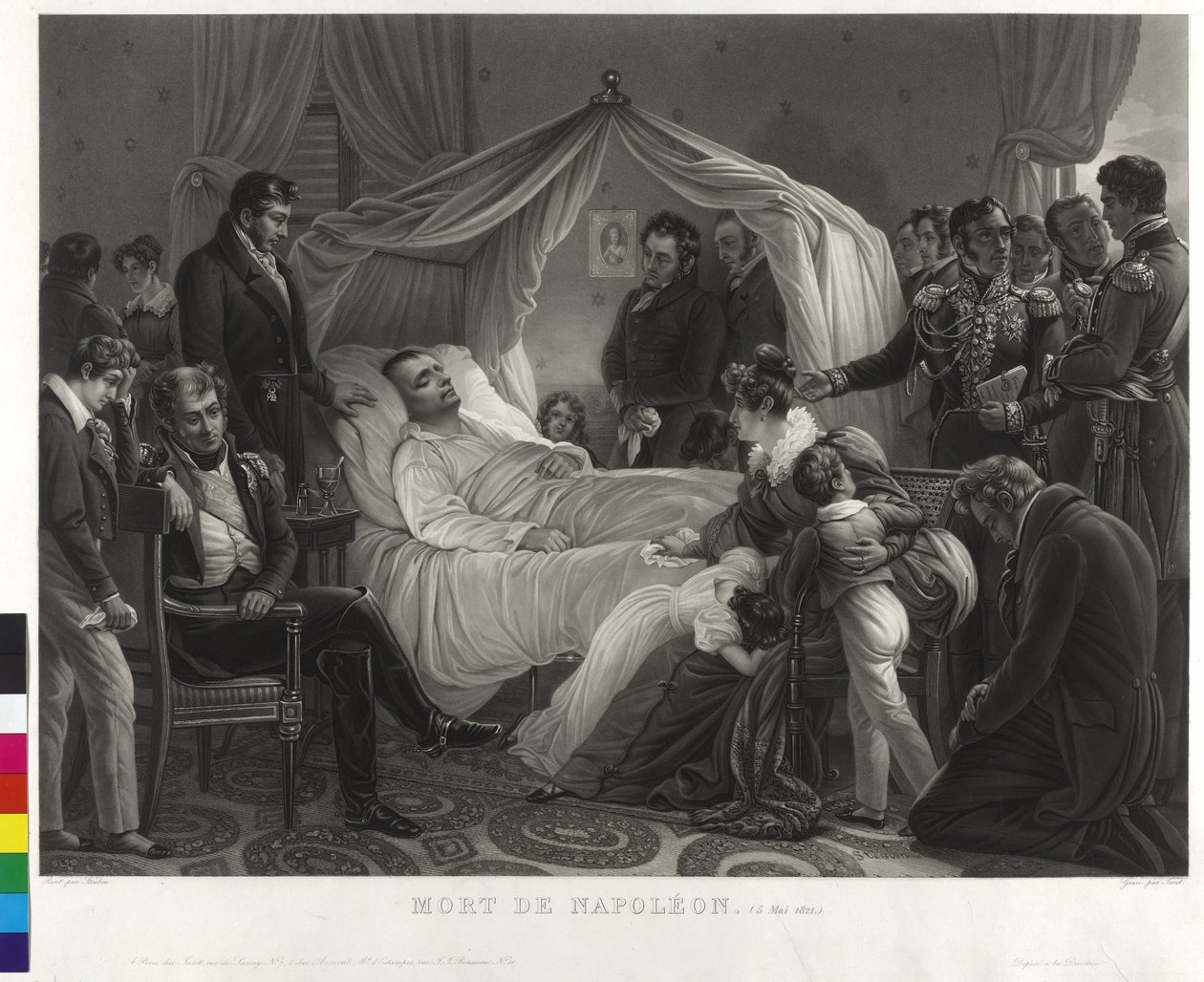 Napoleon I. auf dem Sterbebett umgeben von Anhängern von Jean Pierre Marie Jazet