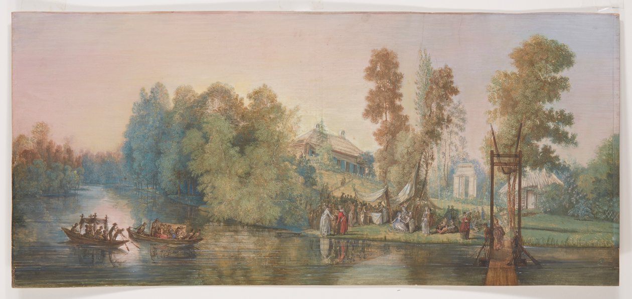 Galante Szene: Picknick an einem See, 1787 von Jean Pierre Norblin de La Gourdaine