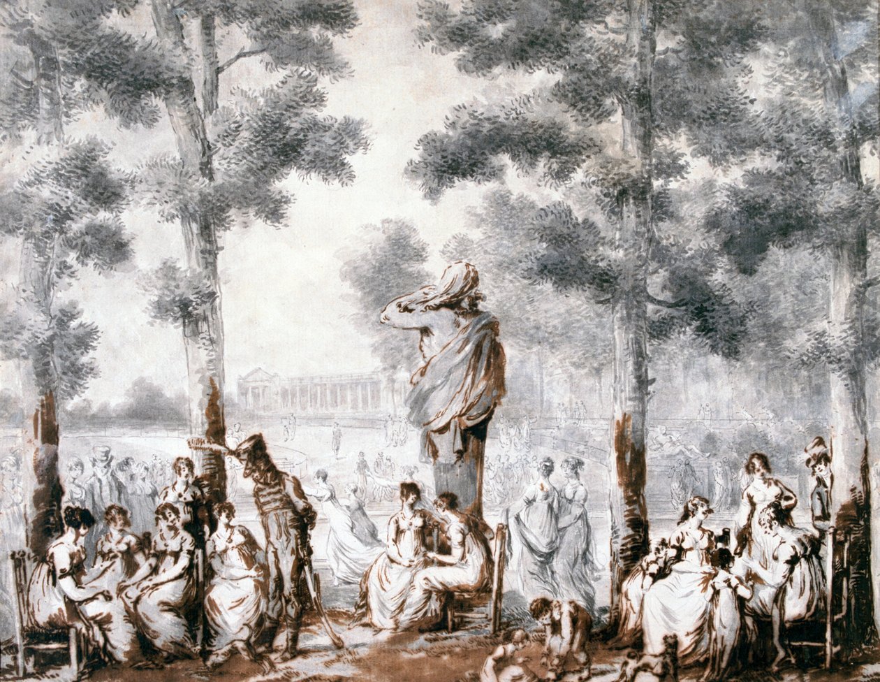 Die Terrasse der Tuilerien, 1807 von Jean Pierre Norblin de La Gourdaine