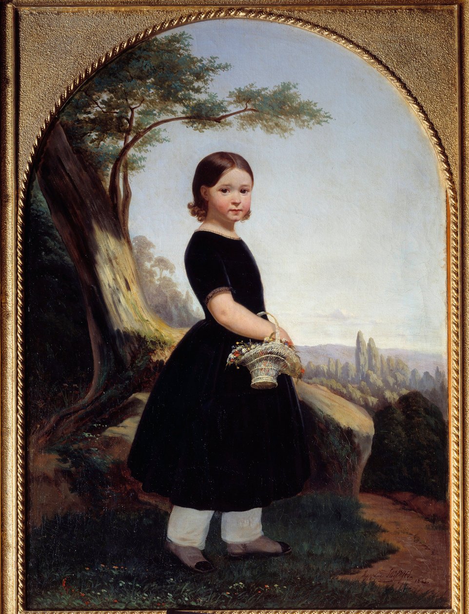 Porträt eines kleinen Mädchens (Esther Debost), Cousine des Künstlers. Gemälde von Hippolyte Lazerges (1817-1887) 1843 von Jean Raymond Hippolyte Lazerges
