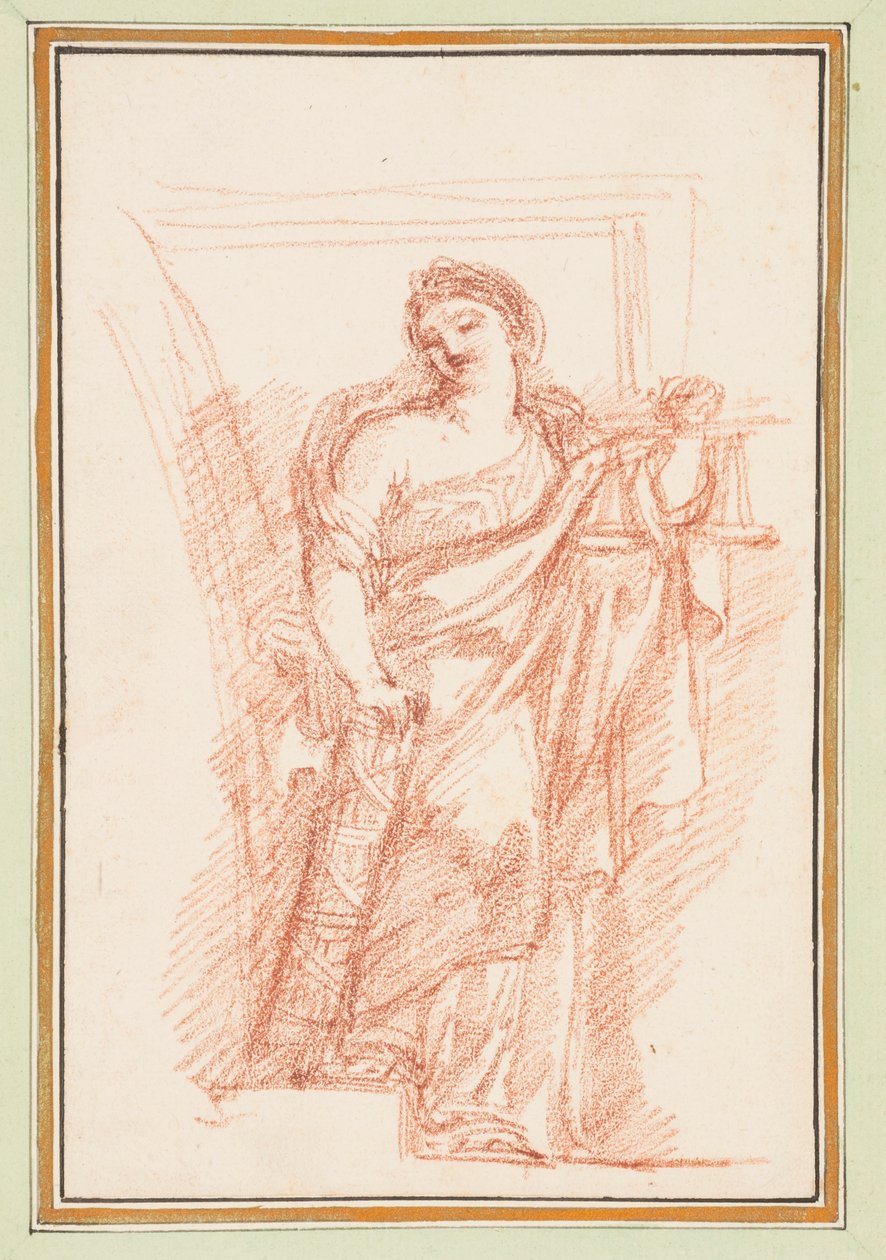 Allegorische Figur der Gerechtigkeit mit Rutenbündel von Jean Robert Ango
