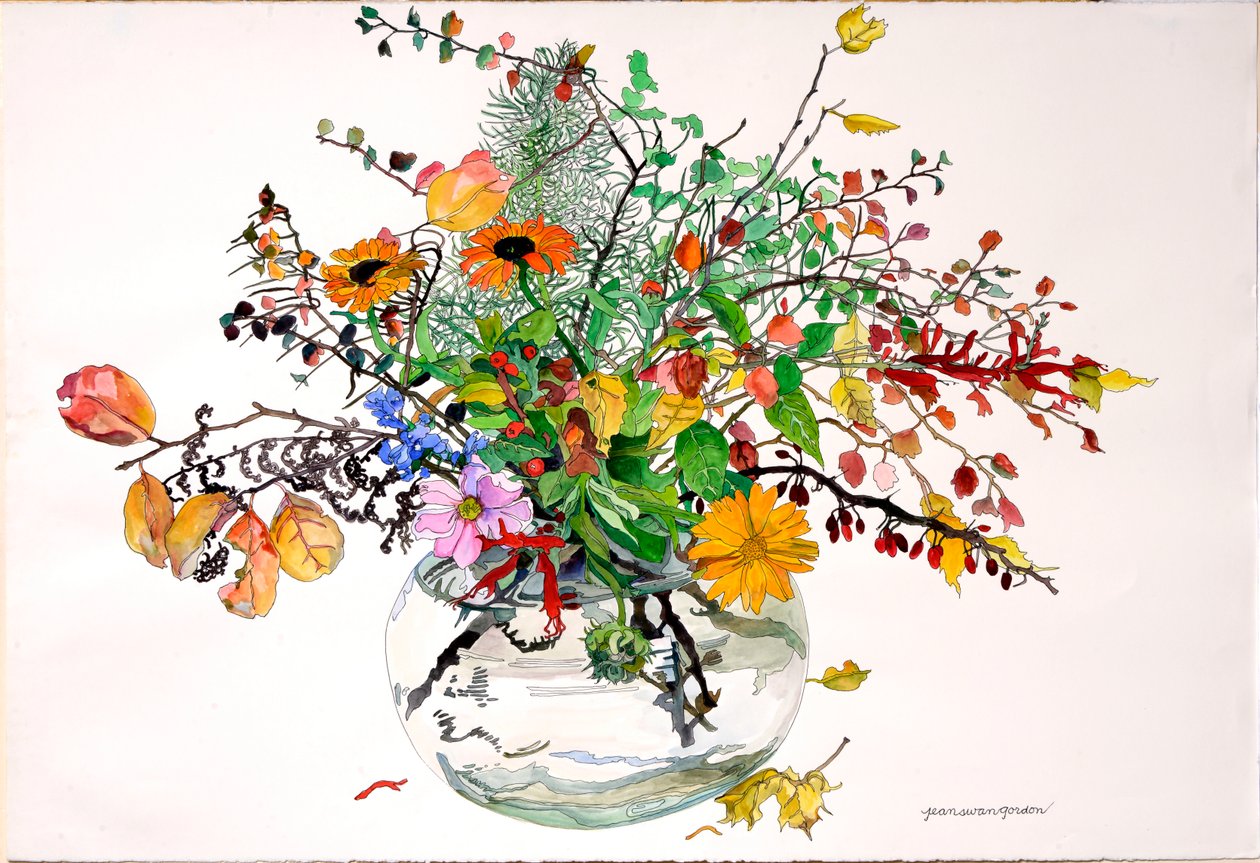 Fülle des Herbstes in Glasschale von Jean Swan Gordon