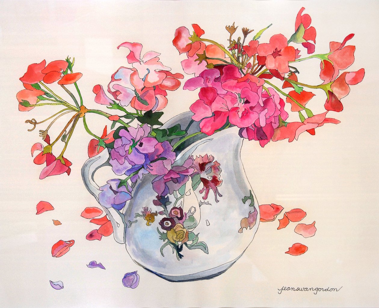 Frühlingsblüten in Limoges Du Barry Sahnekännchen von Jean Swan Gordon