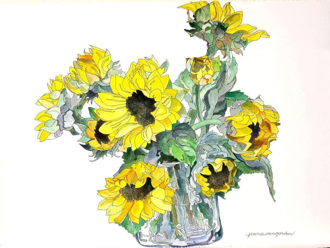 Sonnenblumen, 2002 von Jean Swan Gordon