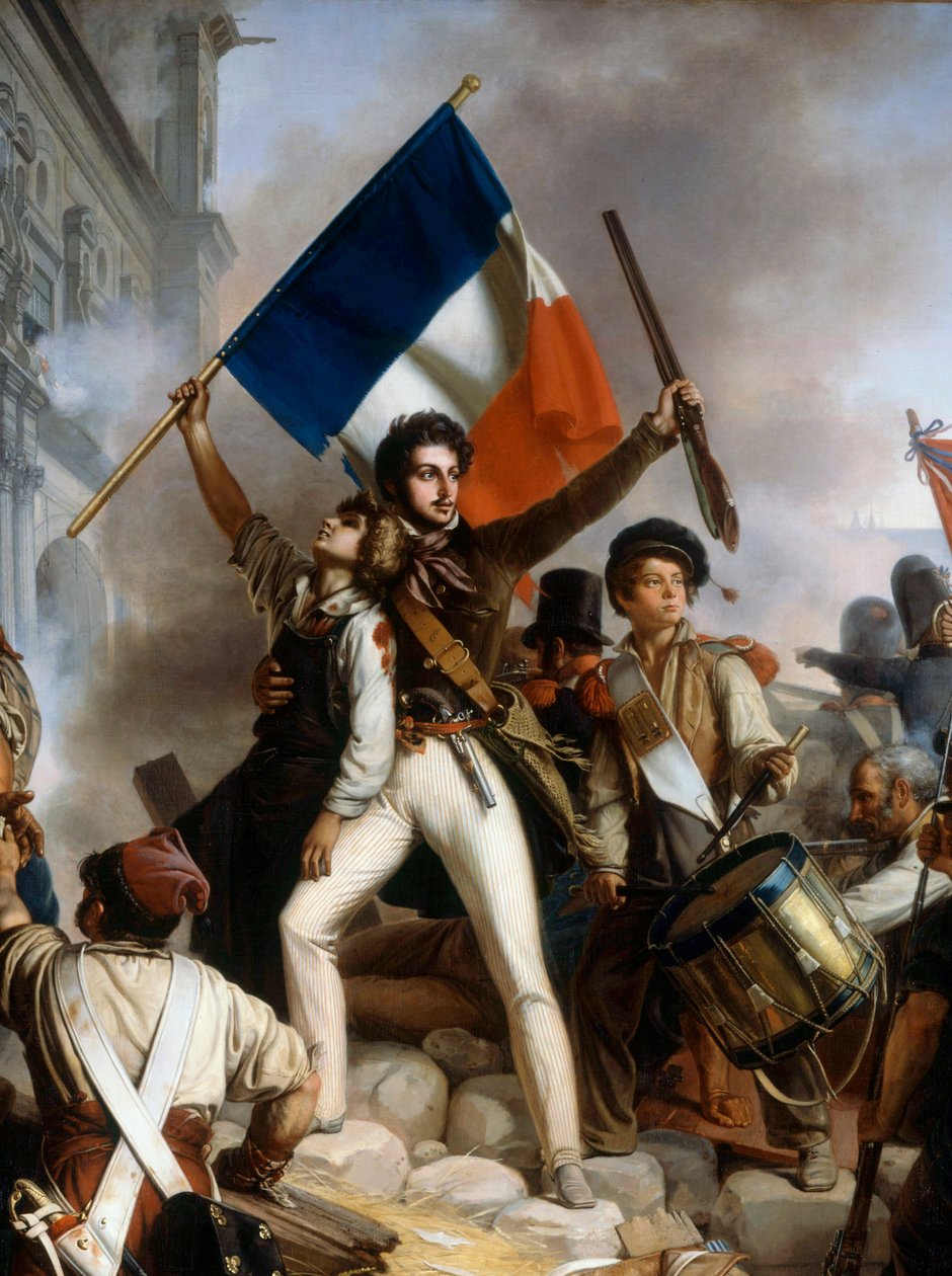 Kämpfe am Hôtel de Ville, 28. Juli 1830 (Detail) von Jean Victor Schnetz