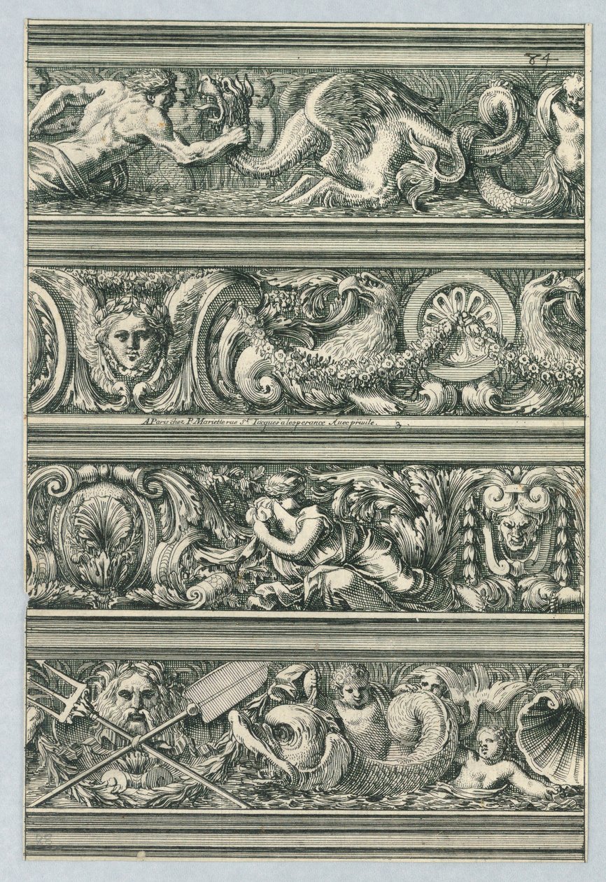 Platte aus Frises pour les architraves, cornices, et autres ornements d