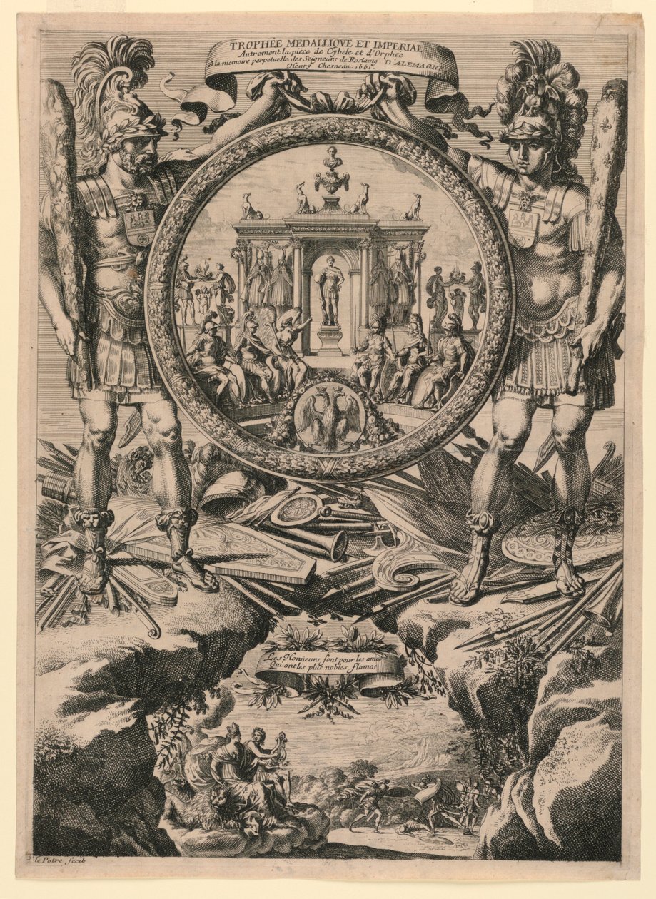 Medaille und Kaiserliche Trophäe von Jean le Pautre