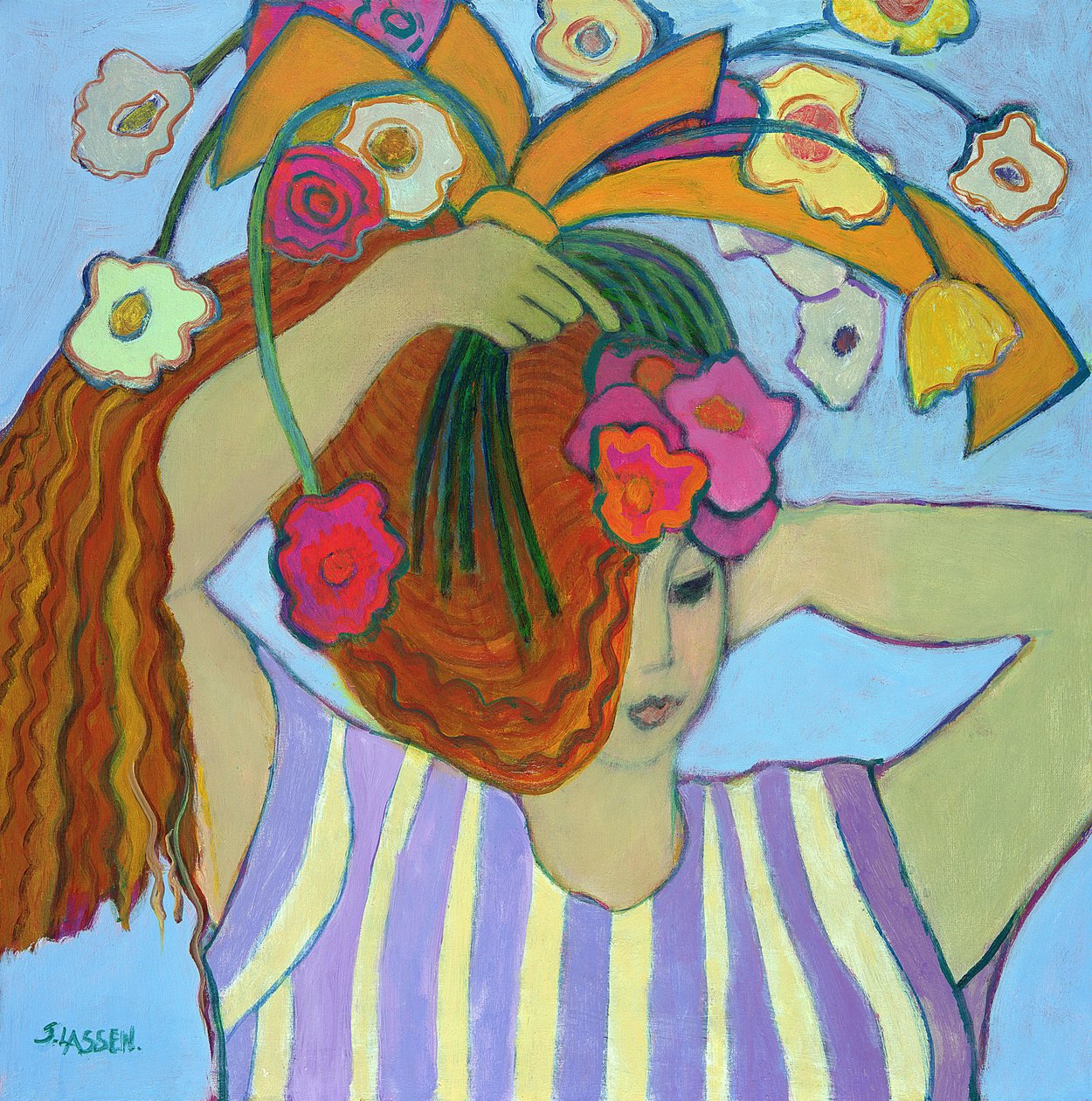 Blumen in ihrem Haar, 2003-04 von Jeanette Lassen