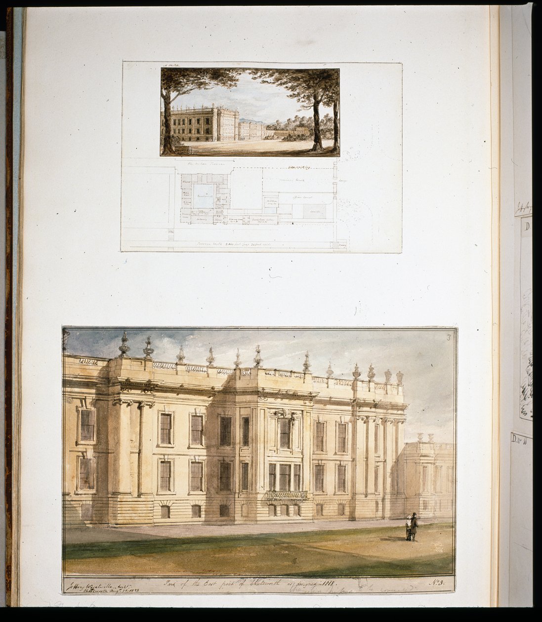 Entwürfe für die Ostfassade, Chatsworth House von Jeffry Wyatville