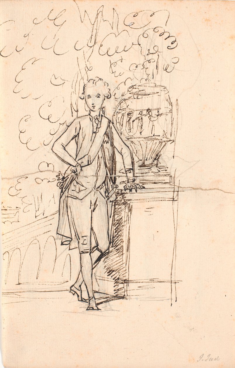 Kompositionsstudie für ein Ganzkörperporträt von Friedrich dem Sechsten als junger Kronprinz von Jens Juel