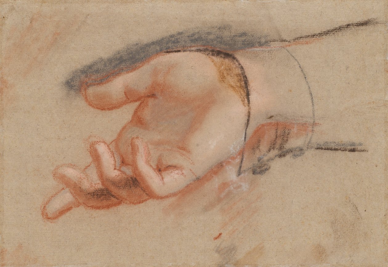 Pastellstudie zu einer ausgestreckten Hand von Jens Juel