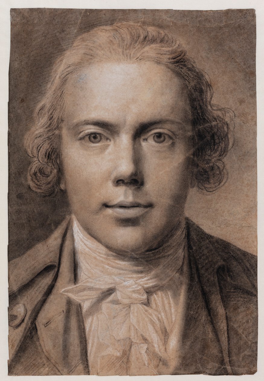 Selbstporträt, Brustbild en face von Jens Juel