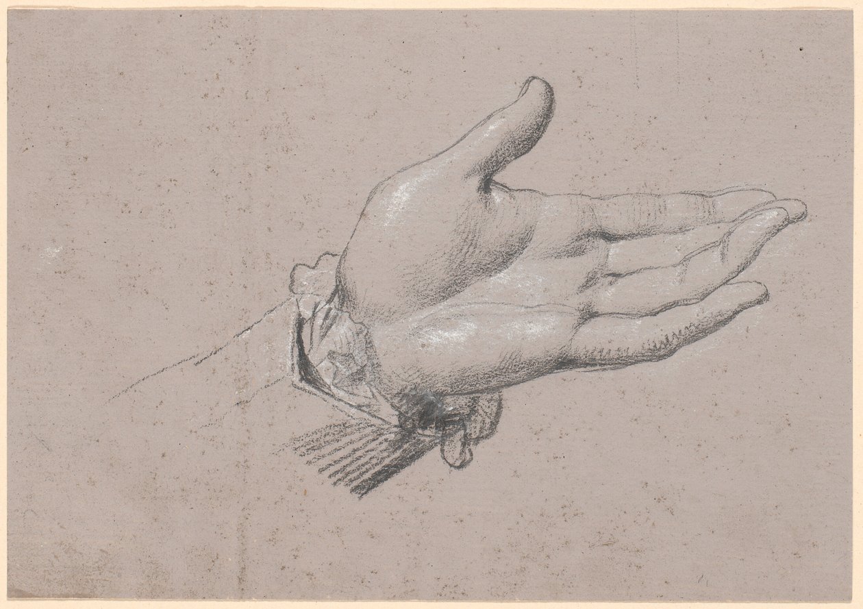 Studie einer linken Hand, verwendet im Ganzkörperporträt von Friedrich dem Sechsten als Kronprinz von 1786 in Amalienborg von Jens Juel