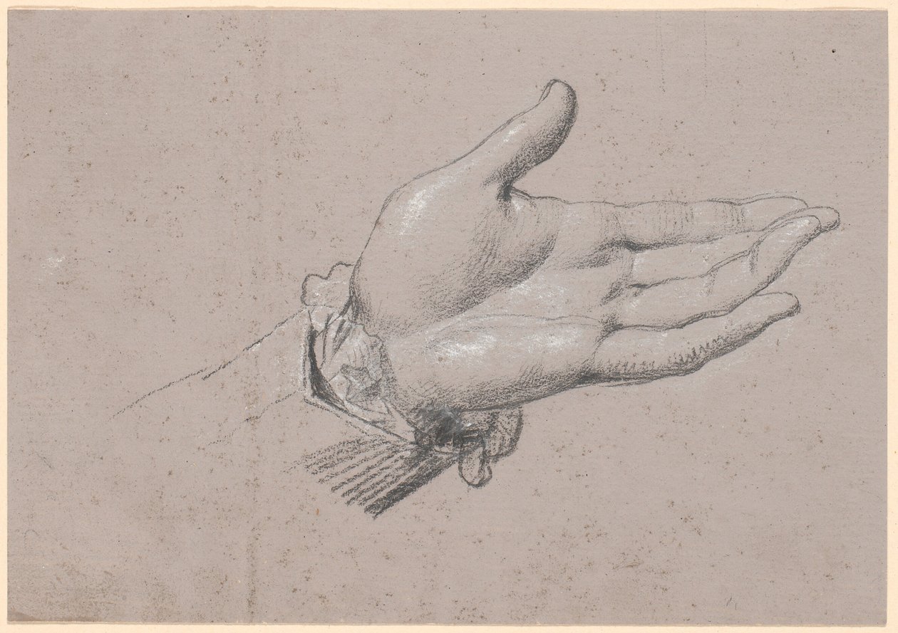 Studie einer linken Hand, verwendet im Ganzkörperporträt von Friedrich dem Sechsten als Kronprinz von 1786 in Amalienborg von Jens Juel