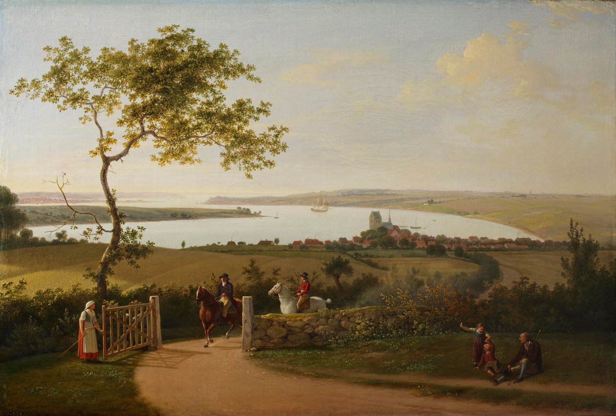 Blick auf den Kleinen Belt von einem Hügel nahe Middelfart von Jens Juel
