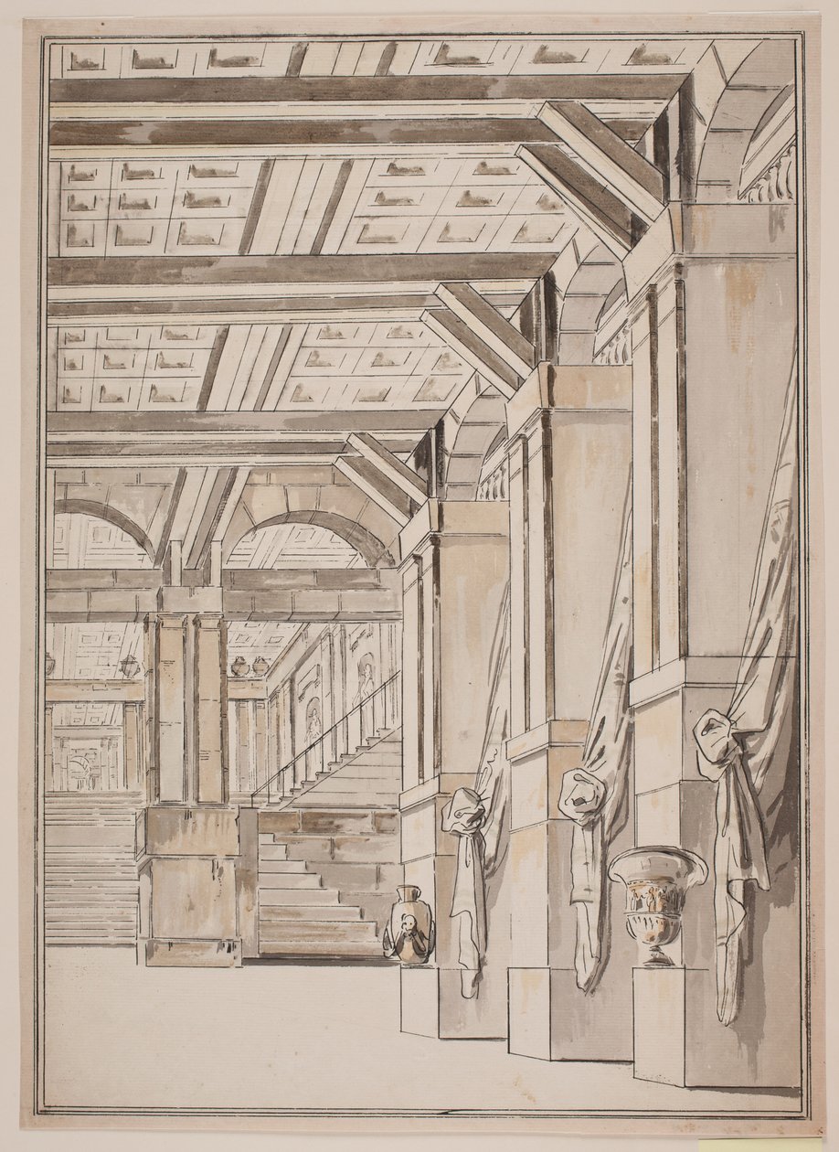 Eine Vorhalle mit Treppe im Hintergrund von Jens Petersen Lund