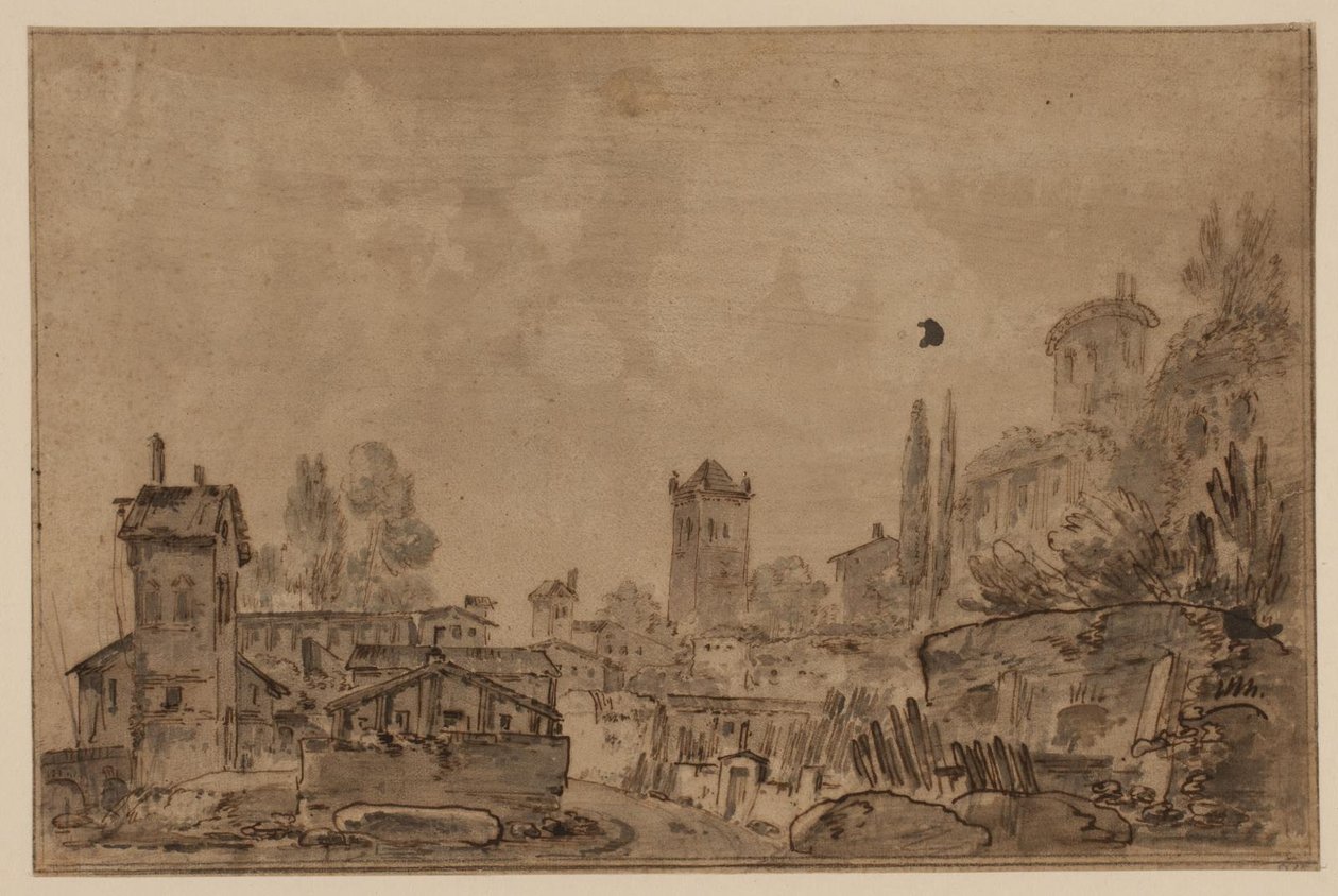 Ansicht einer italienischen Stadt von Jens Petersen Lund