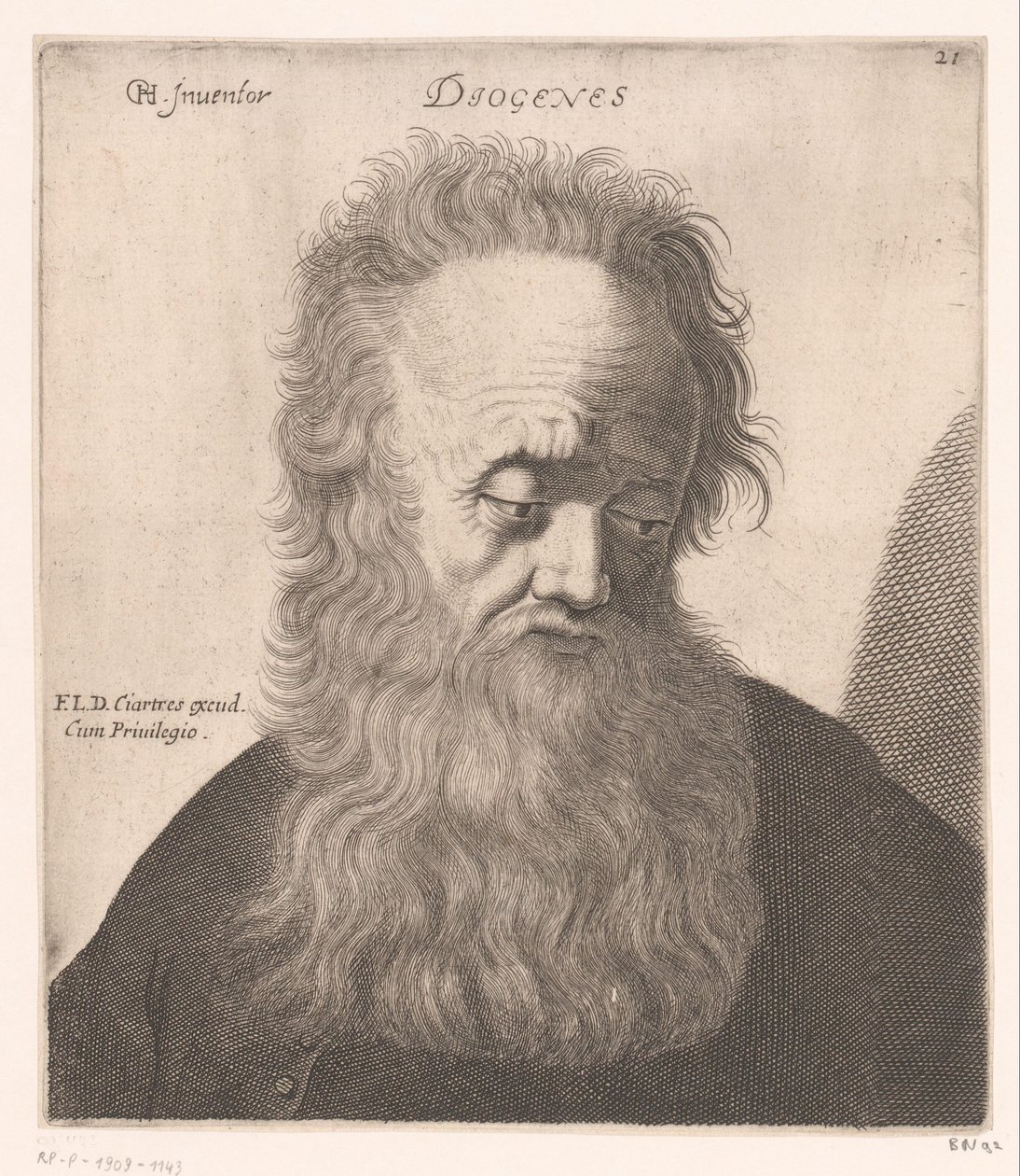 Porträt von Diogenes von Sinope von Jerôme David (attributed to)
