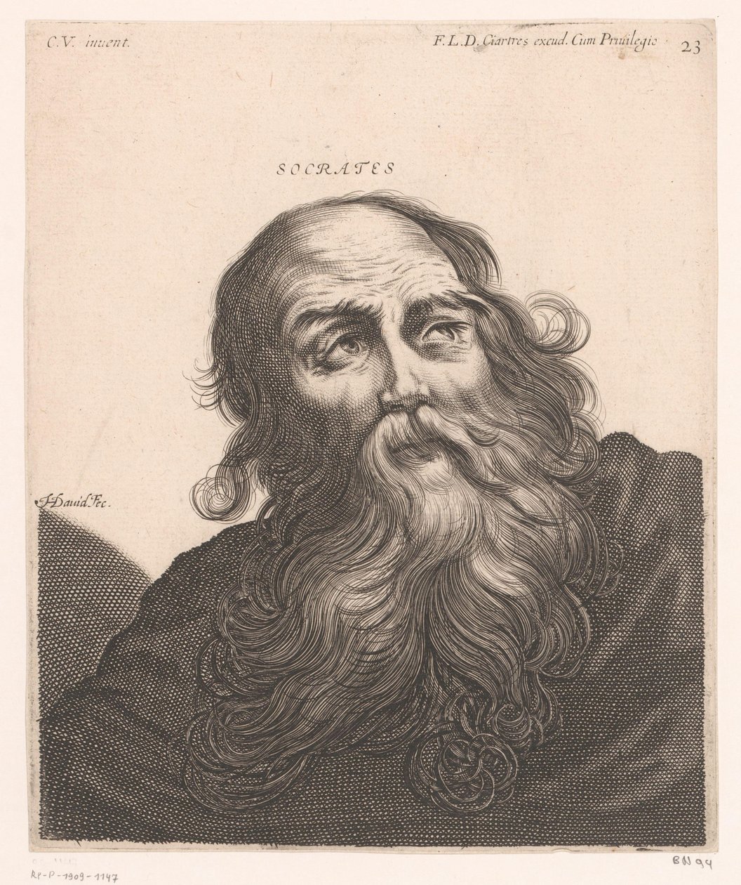 Porträt von Sokrates (Serie: Büsten von Philosophen und Königen) von Jerôme David
