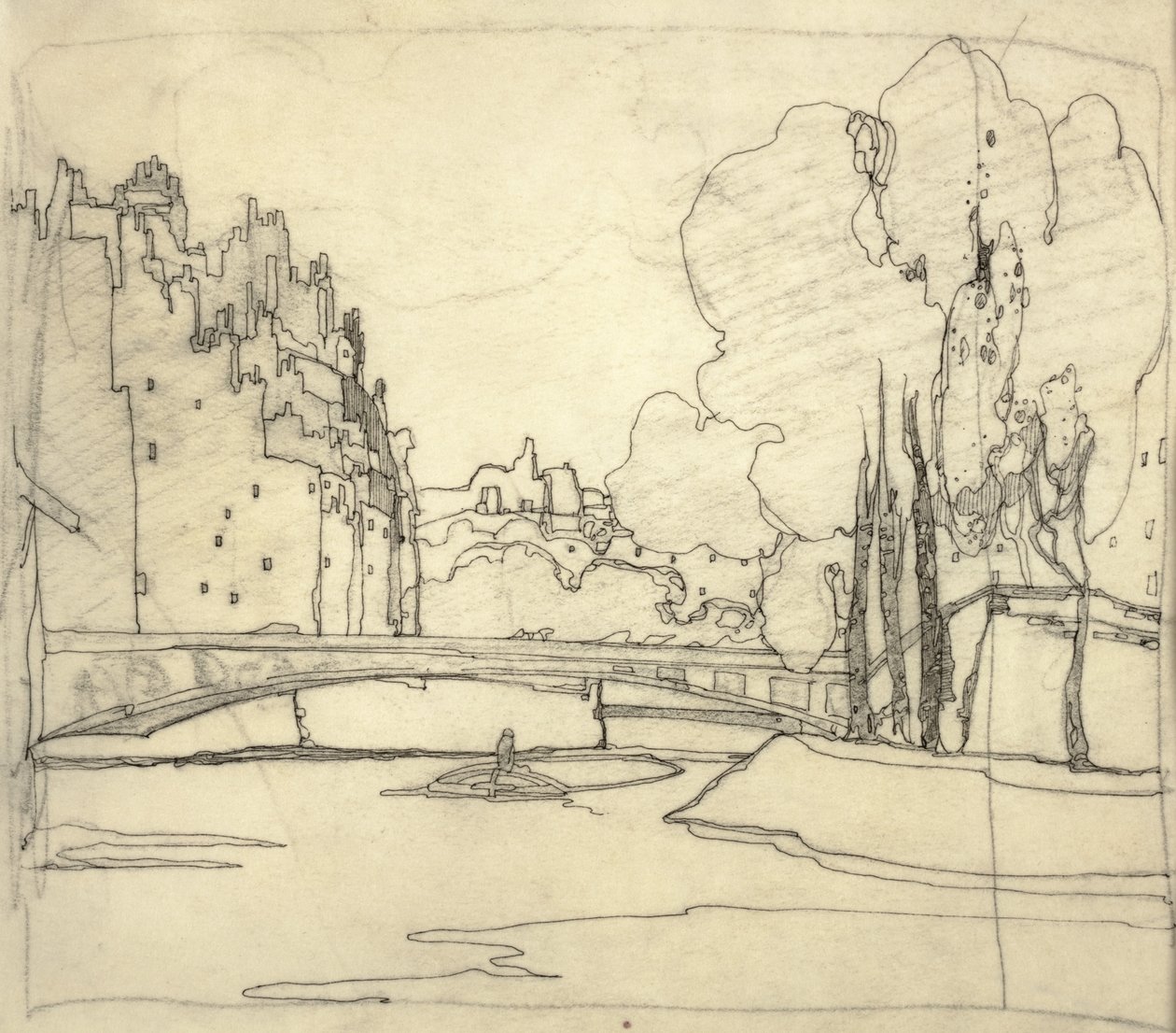 Illustration für "Das Buch der Brücken", ca. 1911 von Jessie Marion King