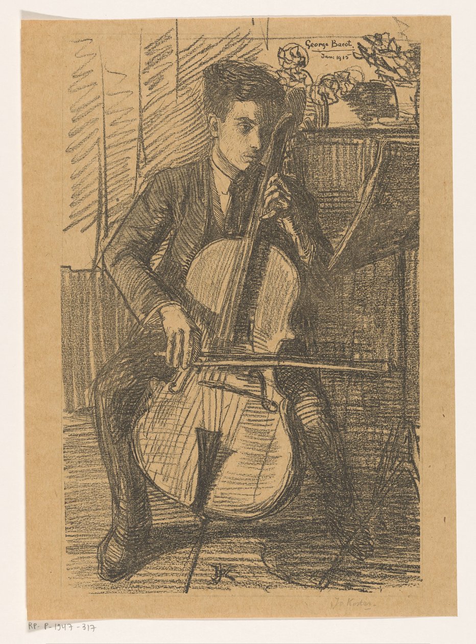 George Bacot spielt Cello von Jo Koster (signed by artist)