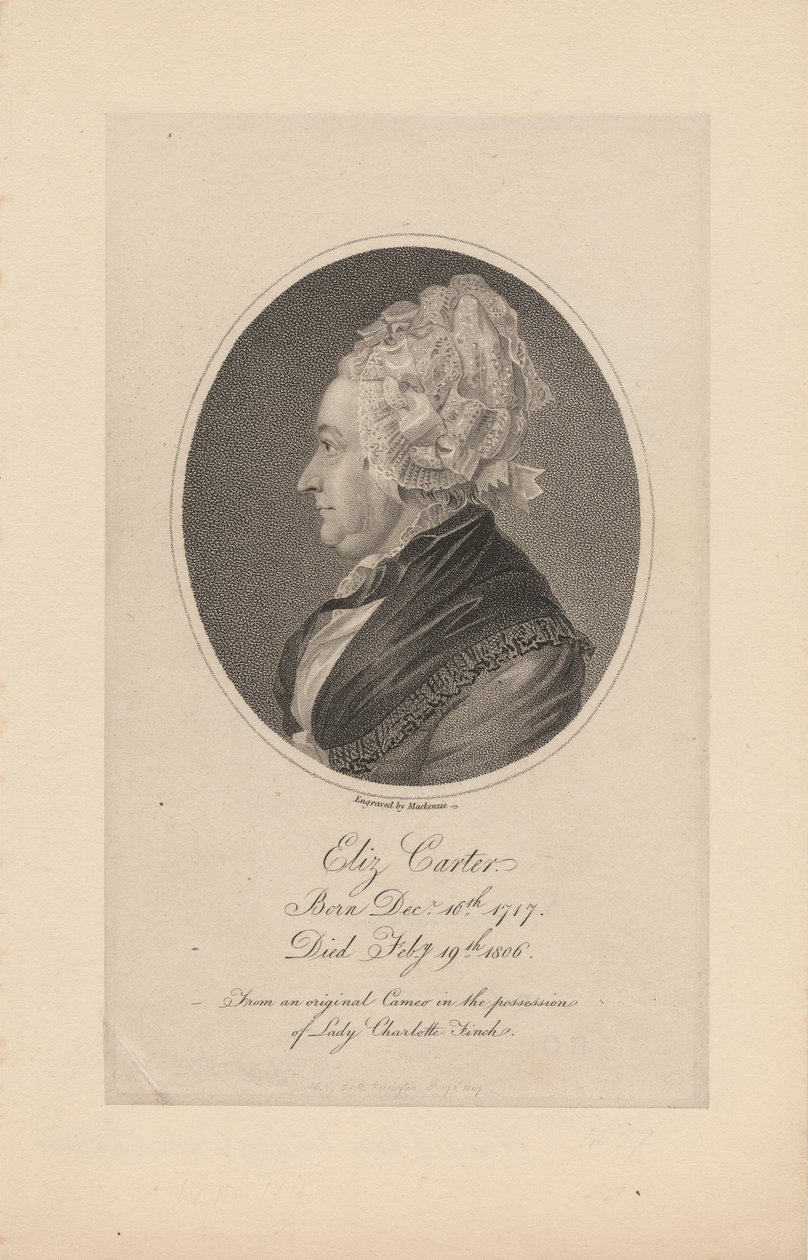 Elizabeth Carter, graviert von Mackenzie, 1807 von Joachim Smith