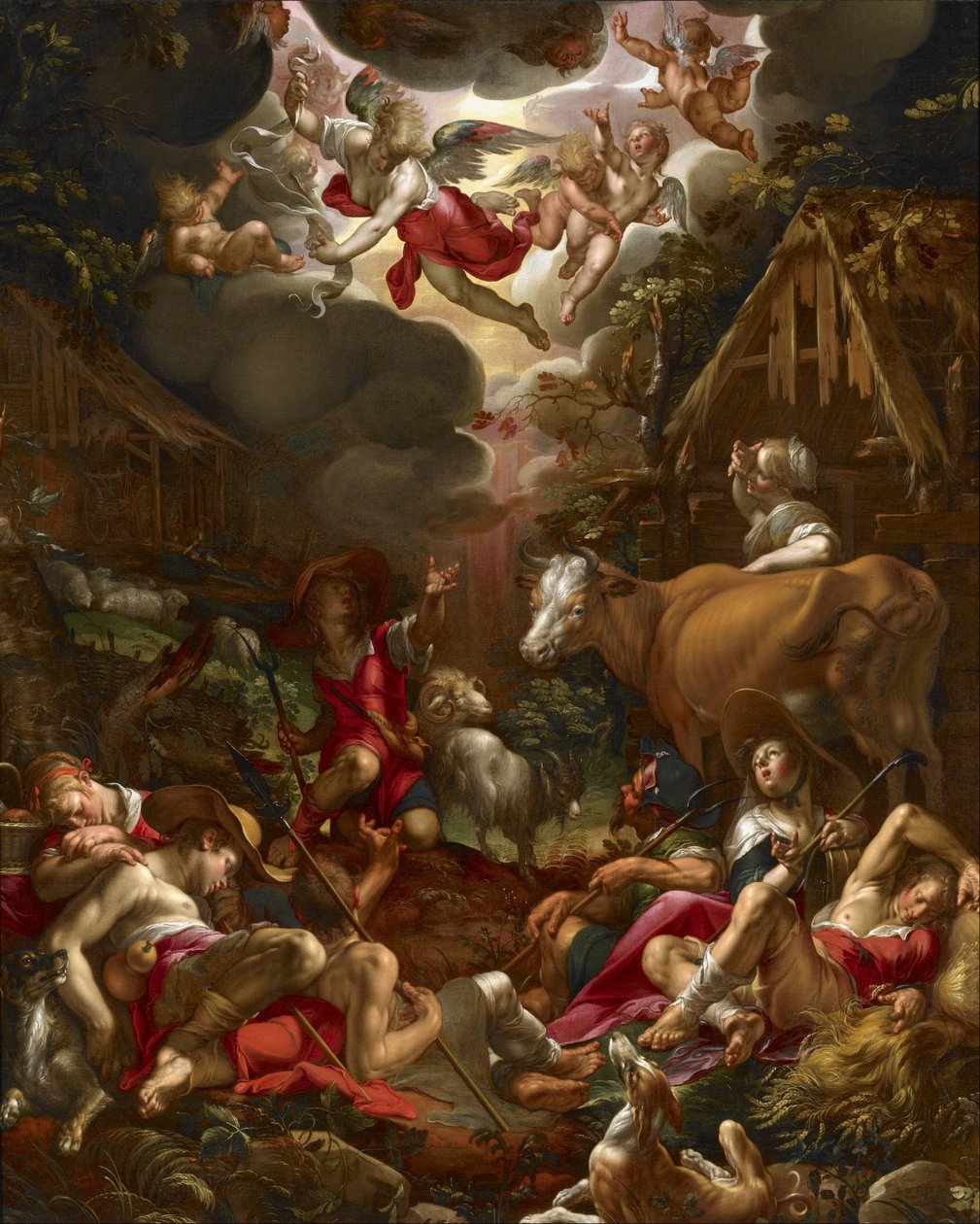 Verkündigung an die Hirten von Joachim Wtewael or Utewael