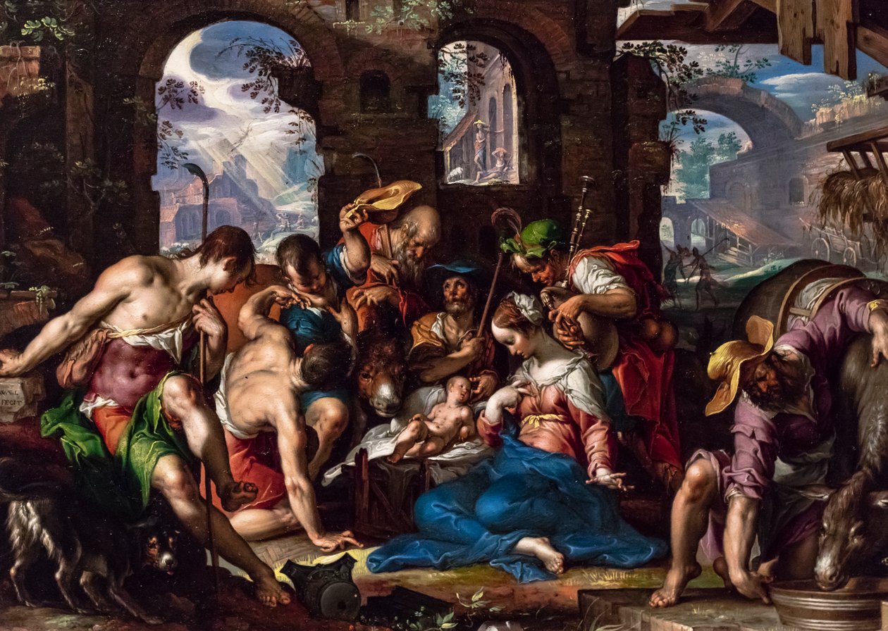 Die Anbetung der Hirten von Joachim Anthonisz. Wtewael