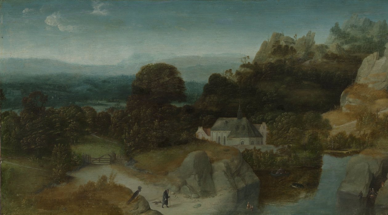 Landschaft mit der Versuchung des Heiligen Antonius Abt von Joachim Patinir (workshop of)