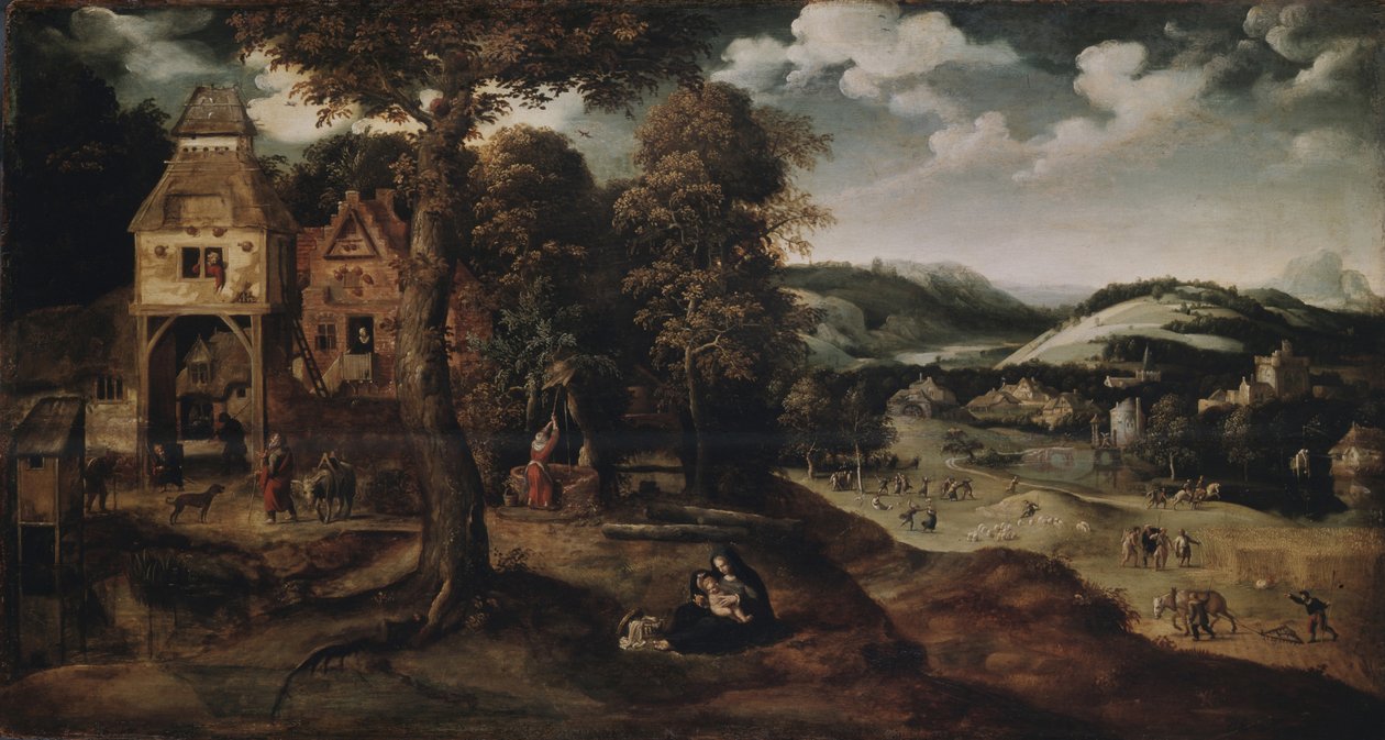 Landschaft mit der Flucht nach Ägypten, um 1524 von Joachim Patinir