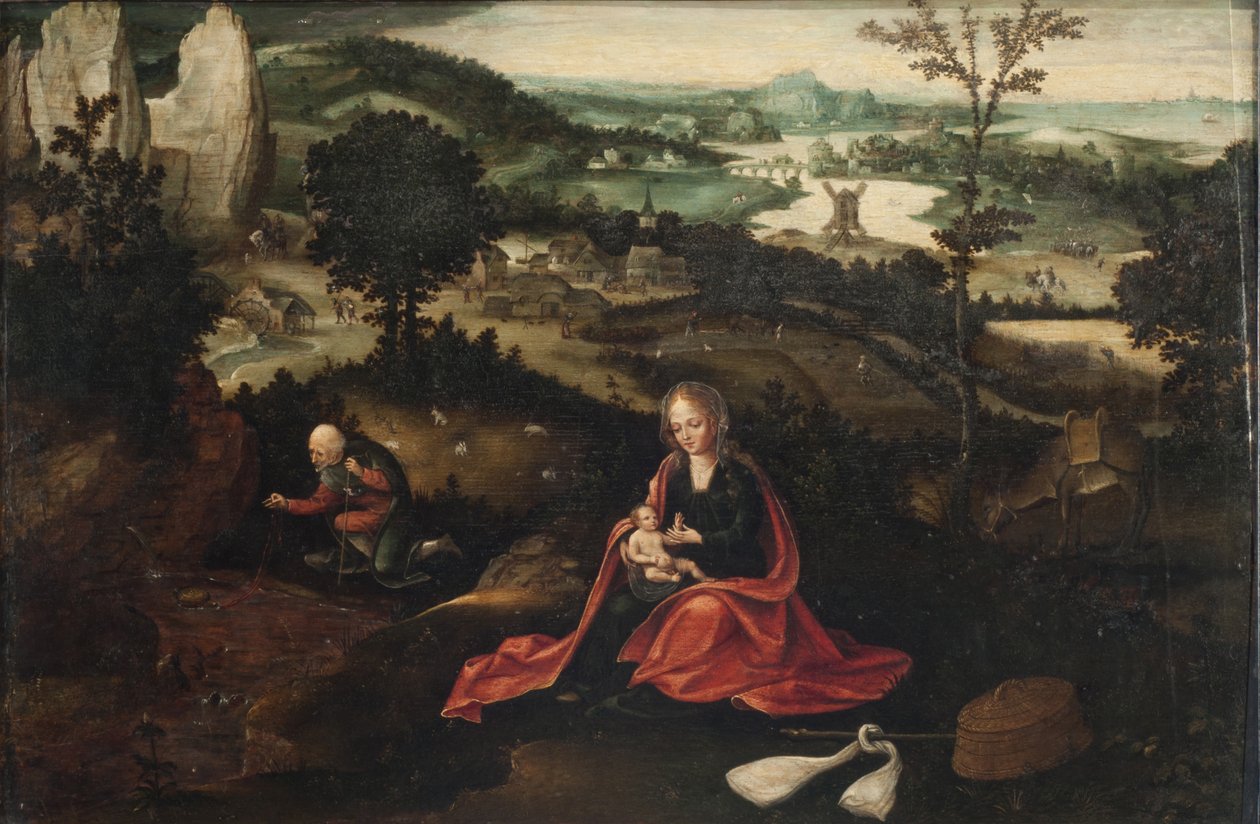 Die Rast auf der Flucht nach Ägypten von Joachim Patinir